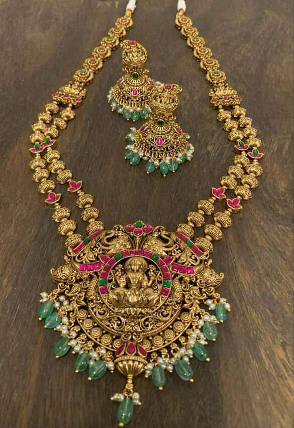 Premium jadau bridal set- haram necklace and hipbelt