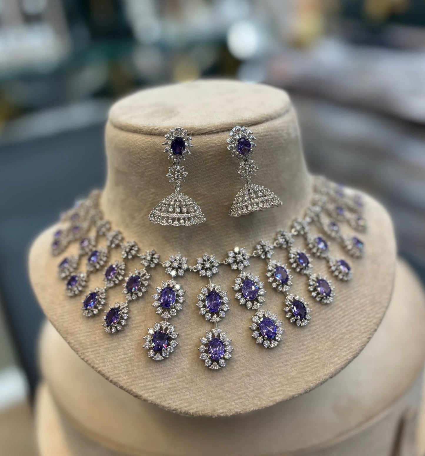 Premium Diamond Ad stone Bridal necklace