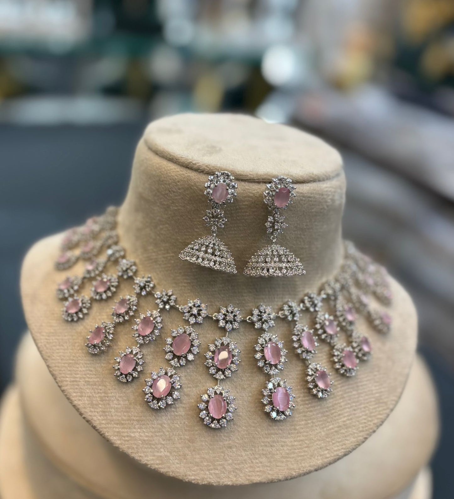 Premium Diamond Ad stone Bridal necklace