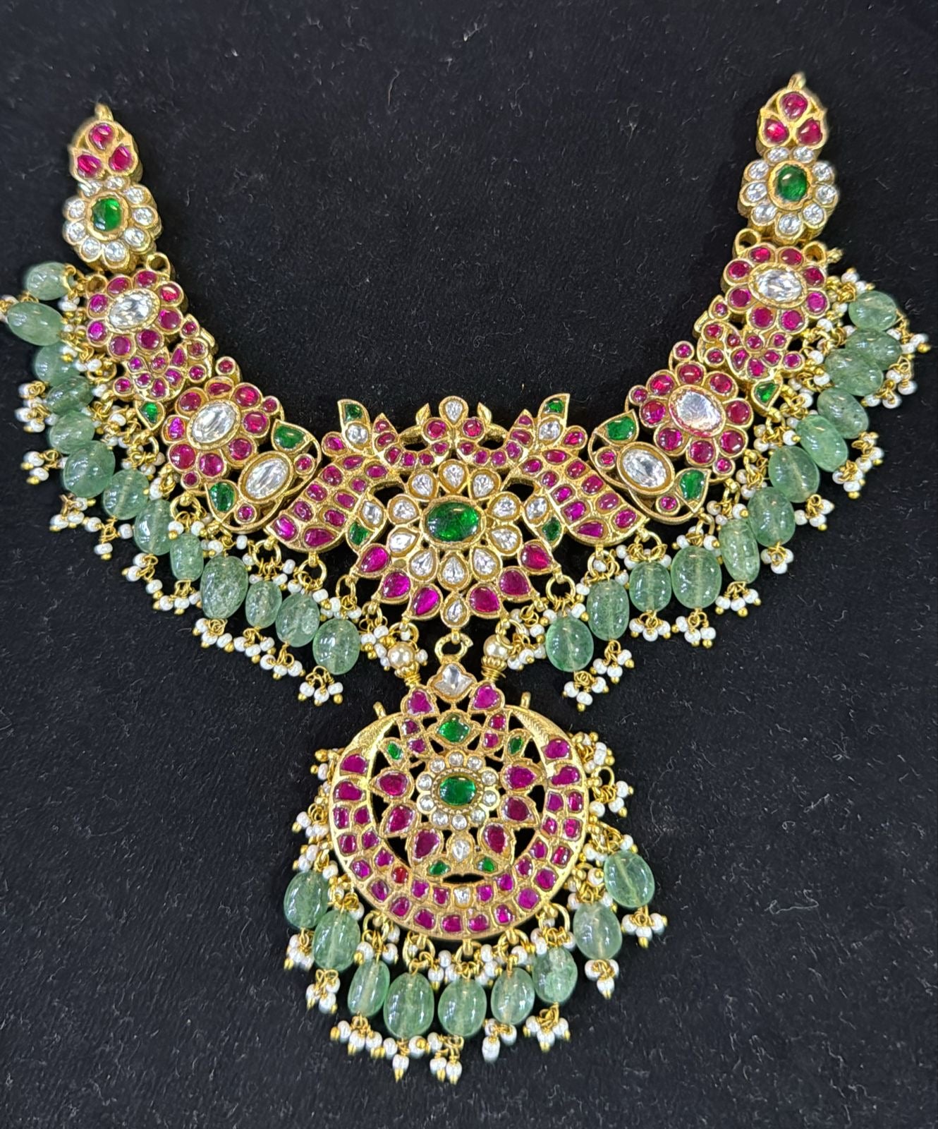 Luxury kemp Jadau beads necklace