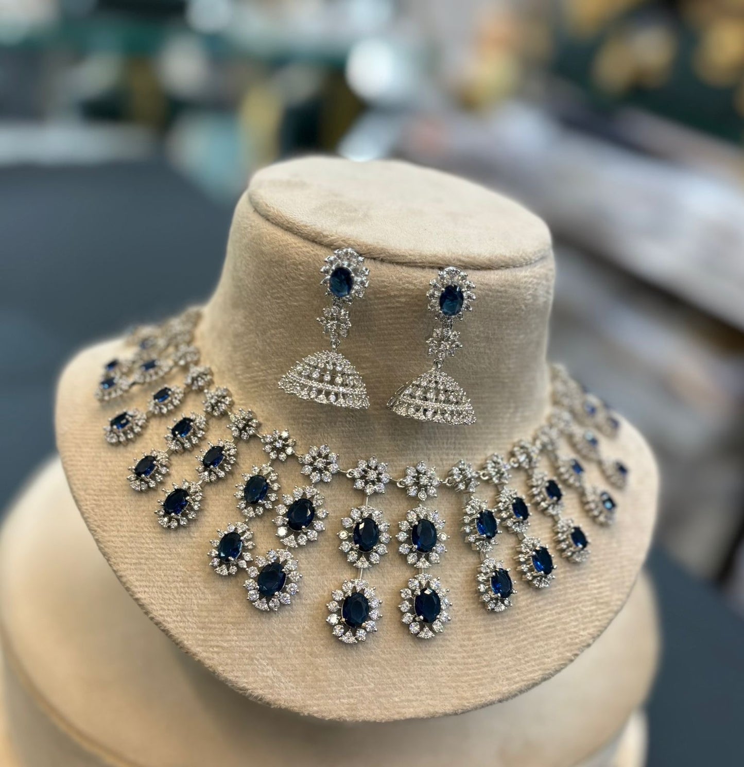 Premium Diamond Ad stone Bridal necklace