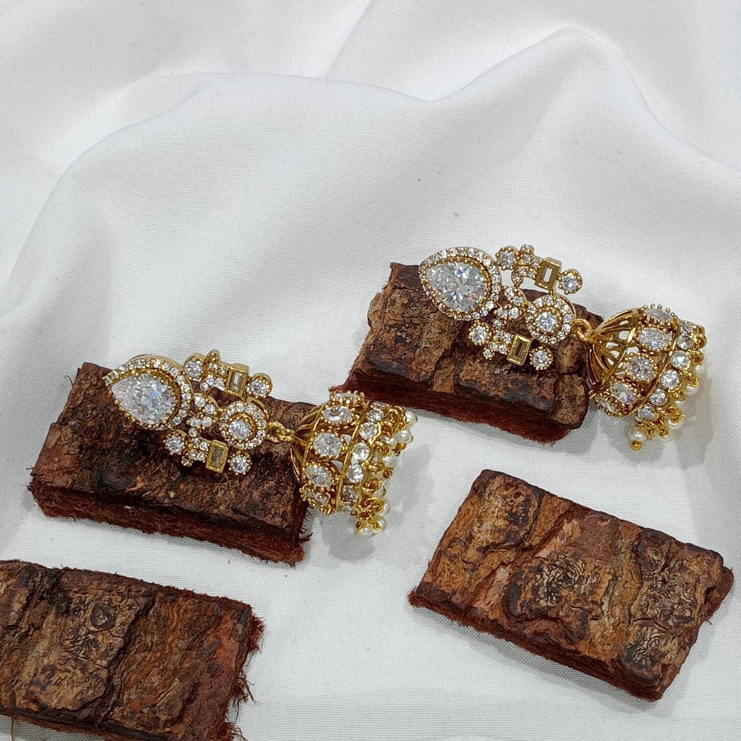 Sparkle diamond jumkha earrings