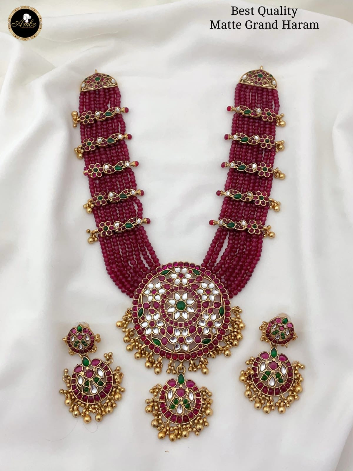 Trending Viral Green Beads Bridal Haram | Luxury Indian Wedding Jewelry