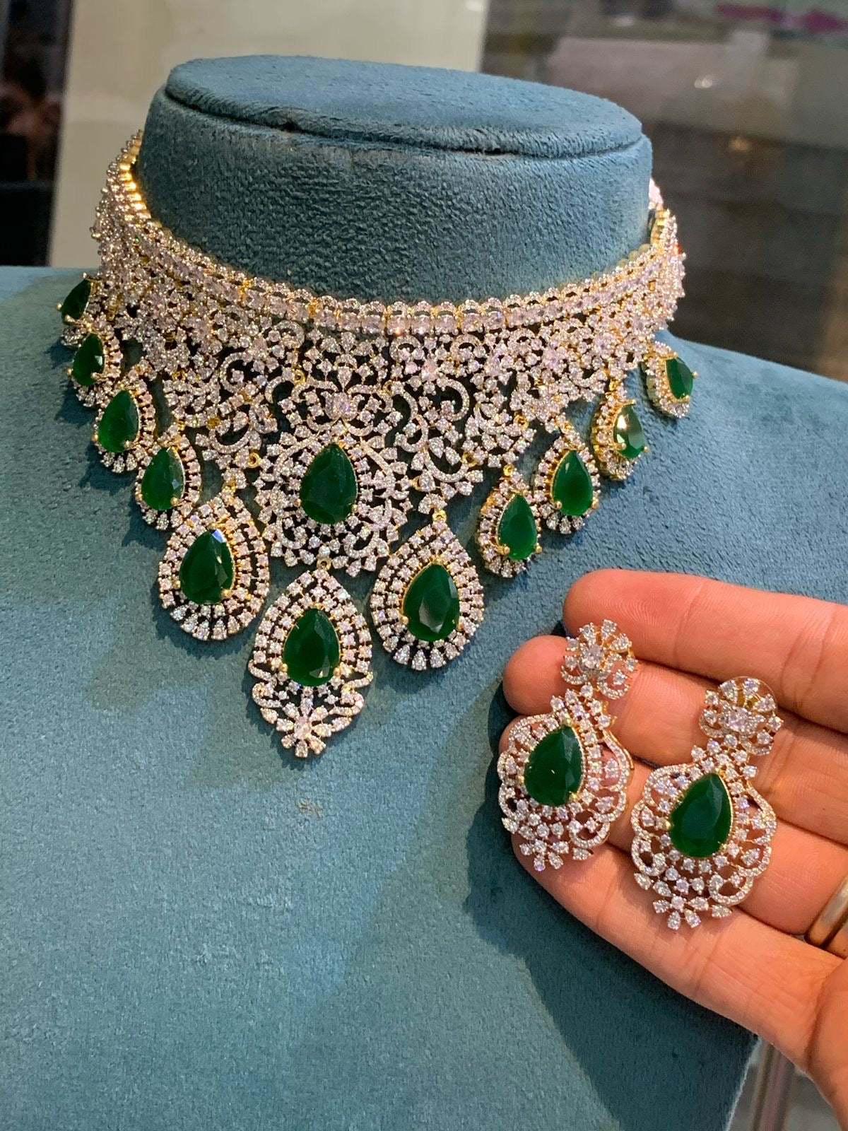 Premium AD stone diamond replica bridal necklace