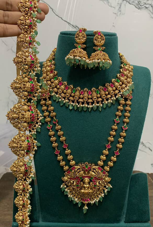 Premium jadau bridal set- haram necklace and hipbelt