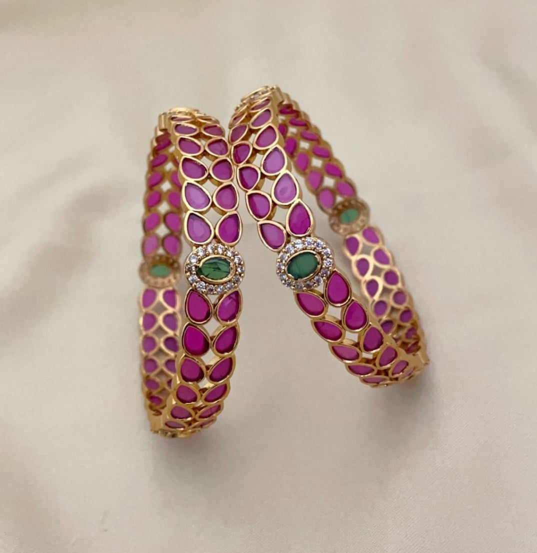 Premium AD Kundan stone bangles