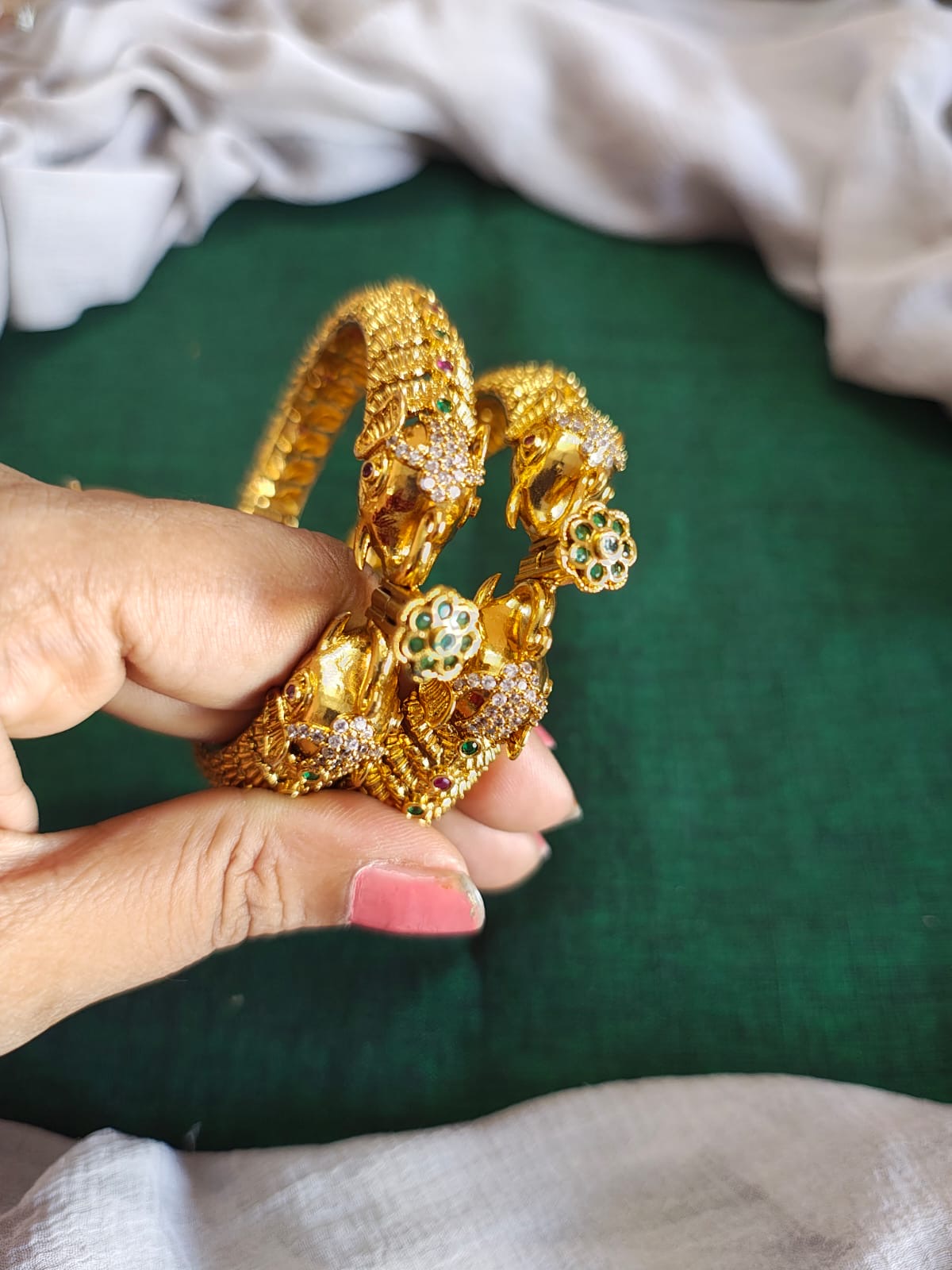 Premium temple elephant kada bangles