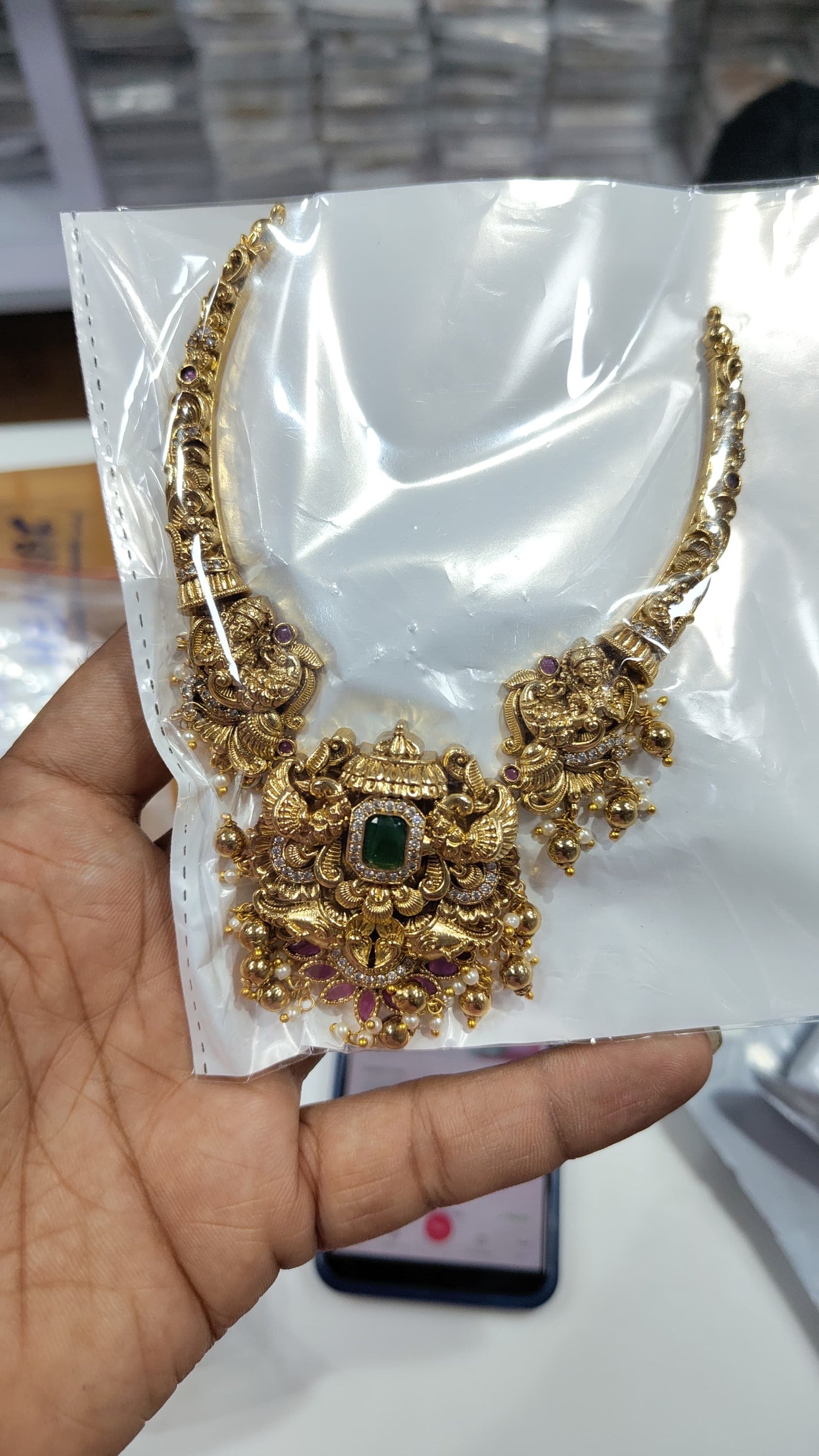 Premium kempstone Kanti necklace set