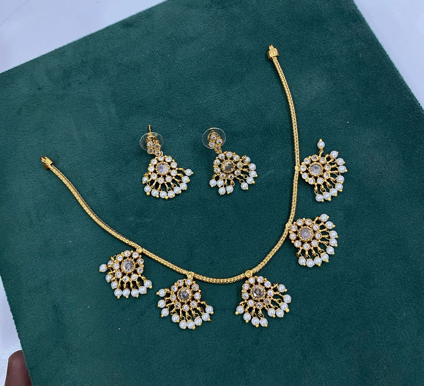 Premium AD stone Pearl necklace