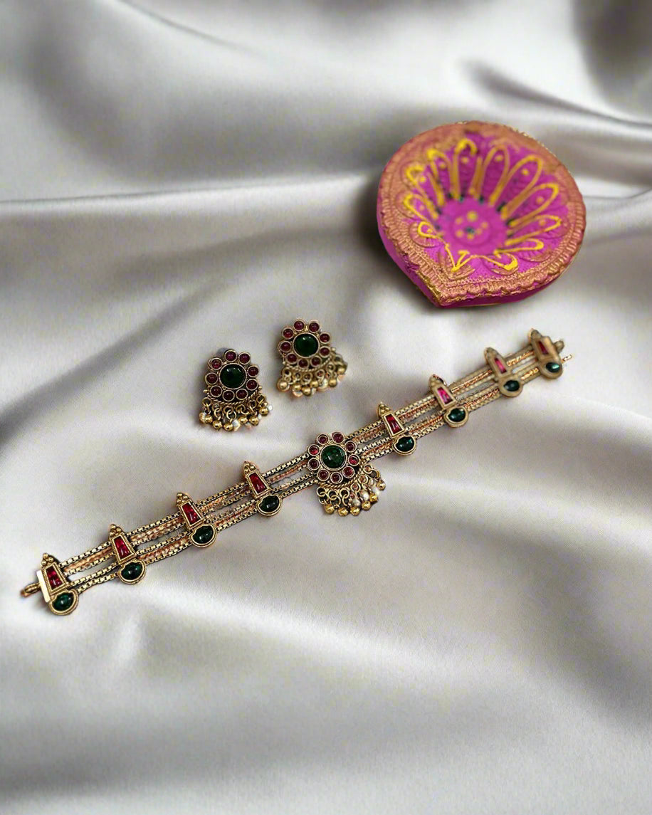 Exquisite Kerala Jewelry Choker necklace Set | Traditional Gold Necklace for Brides