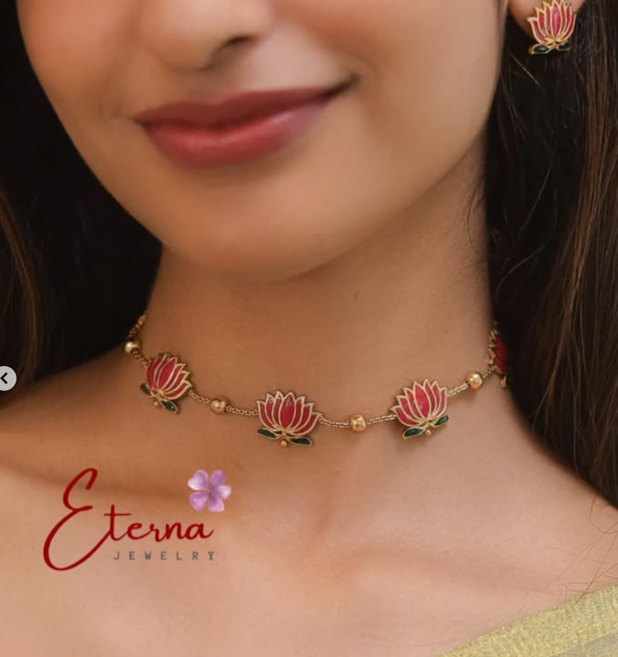 Exquisite Lotus Choker Set | Luxury Indian Jewelry for Brides