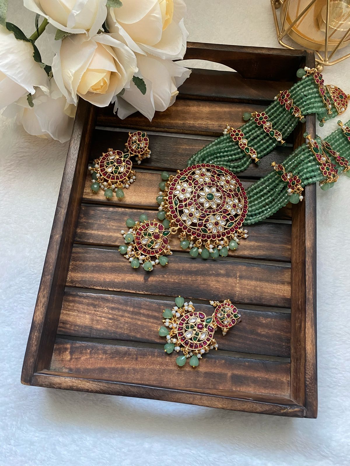 Trending Viral Green Beads Bridal Haram | Luxury Indian Wedding Jewelry
