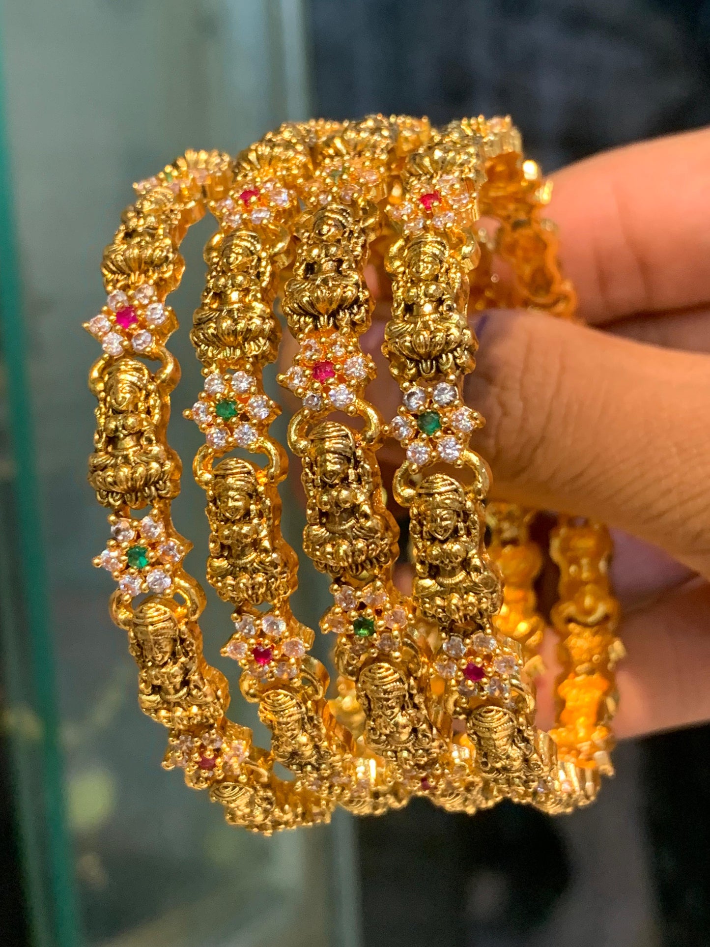 Premium lakshmi AD stone bangles
