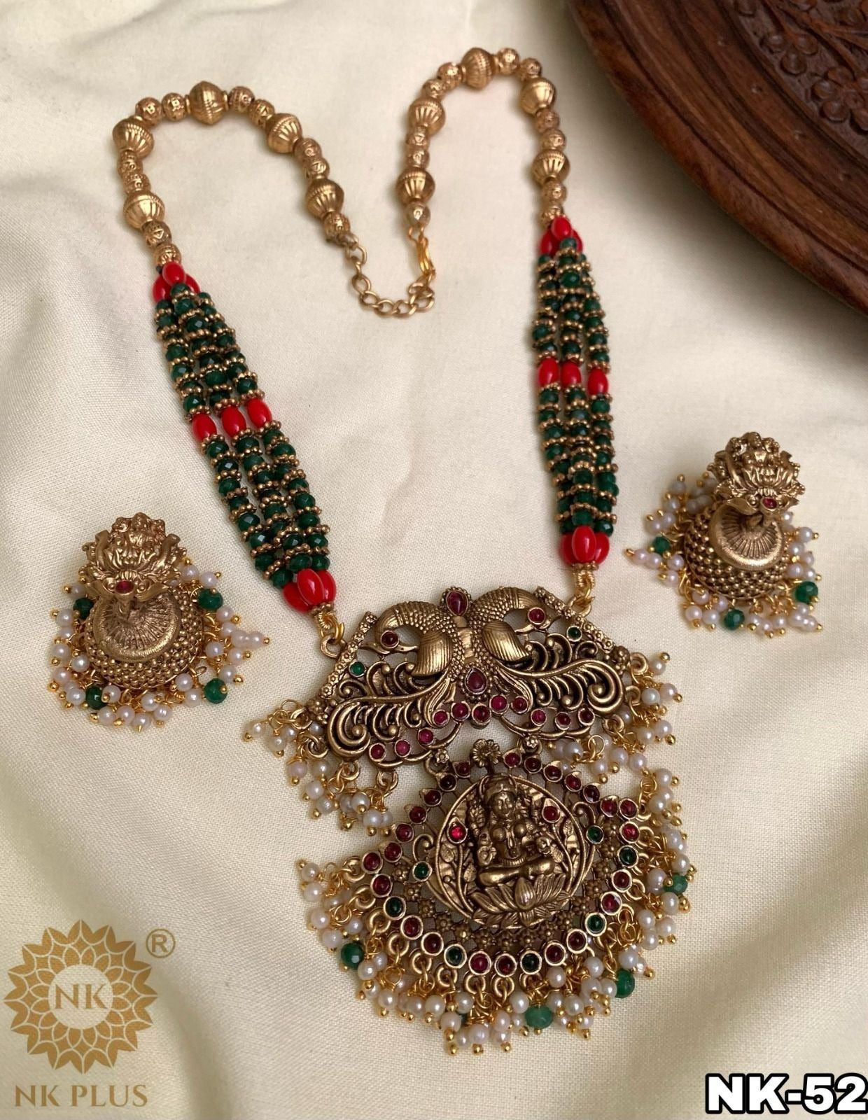 Grandeur Temple Bead Necklace Set
