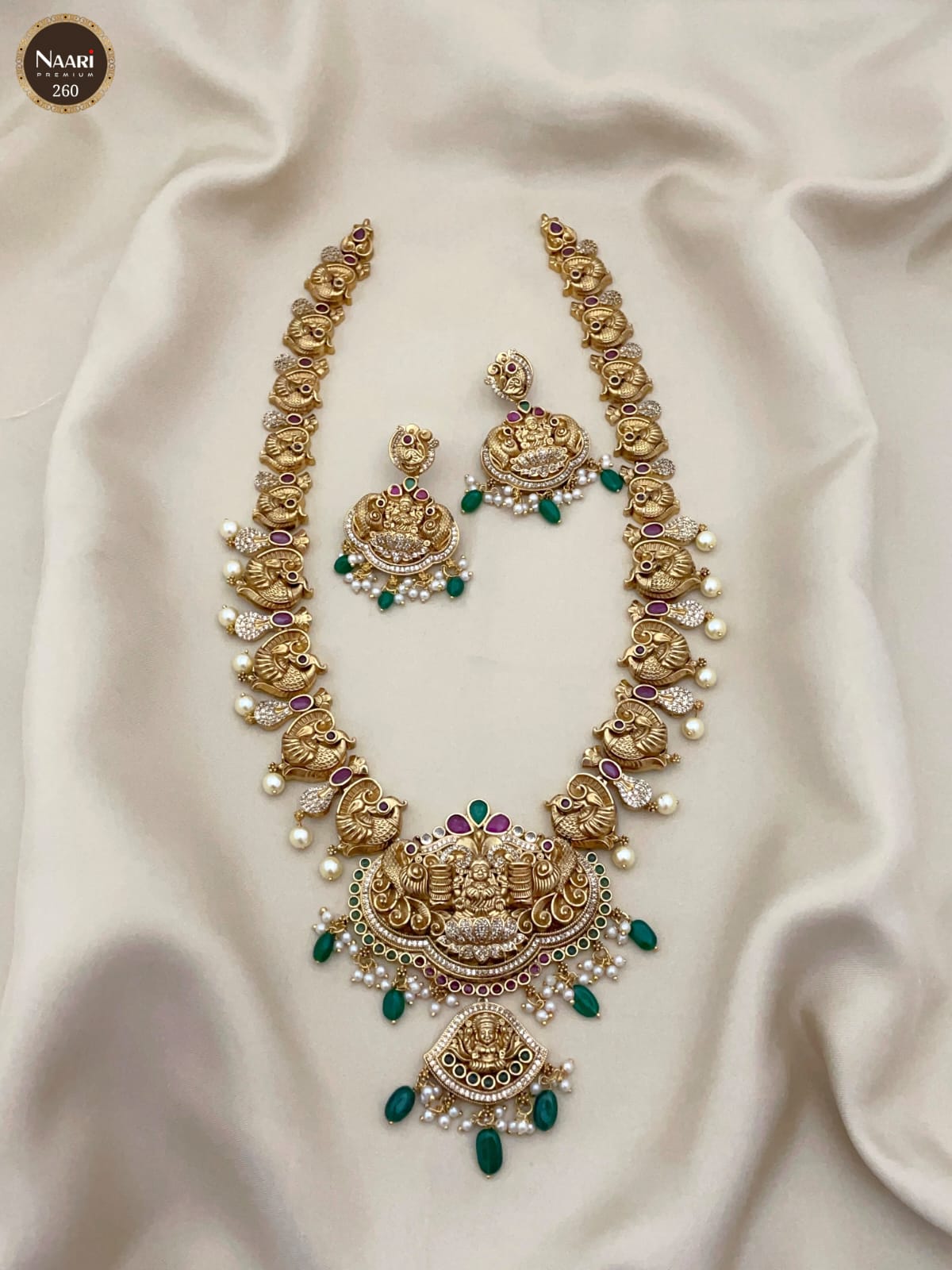 Premium 3D lakshmi peacock Bridal haram