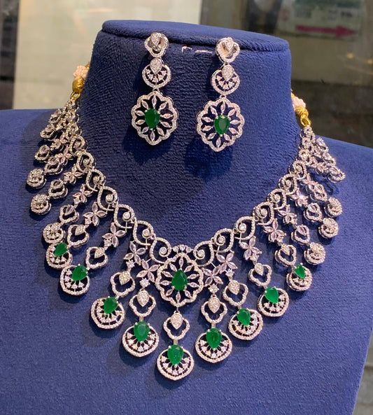 Luxury diamond emerald stone Bridal Jewellery