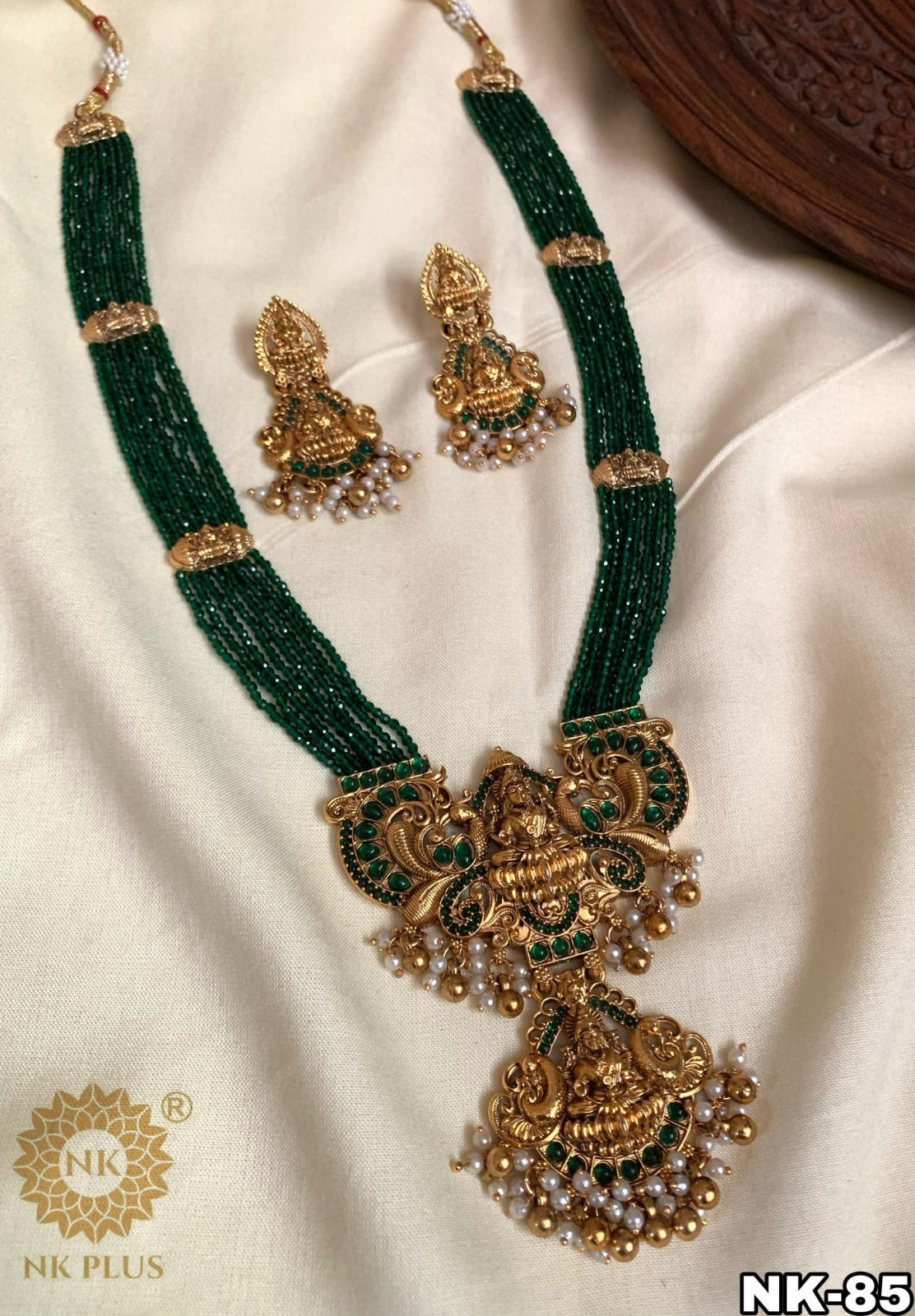 Exquisite Antique Green Luxury Haram | Antique Finish Indian Jewelry for Elite Buyers