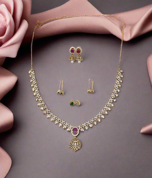 Premium diamond finish necklace - color customisable