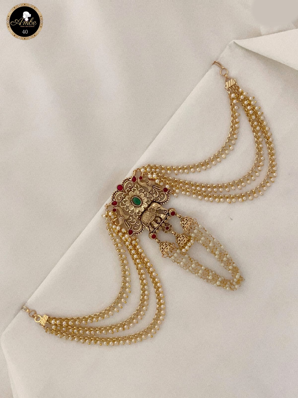 Premium Gold finish hair brooch