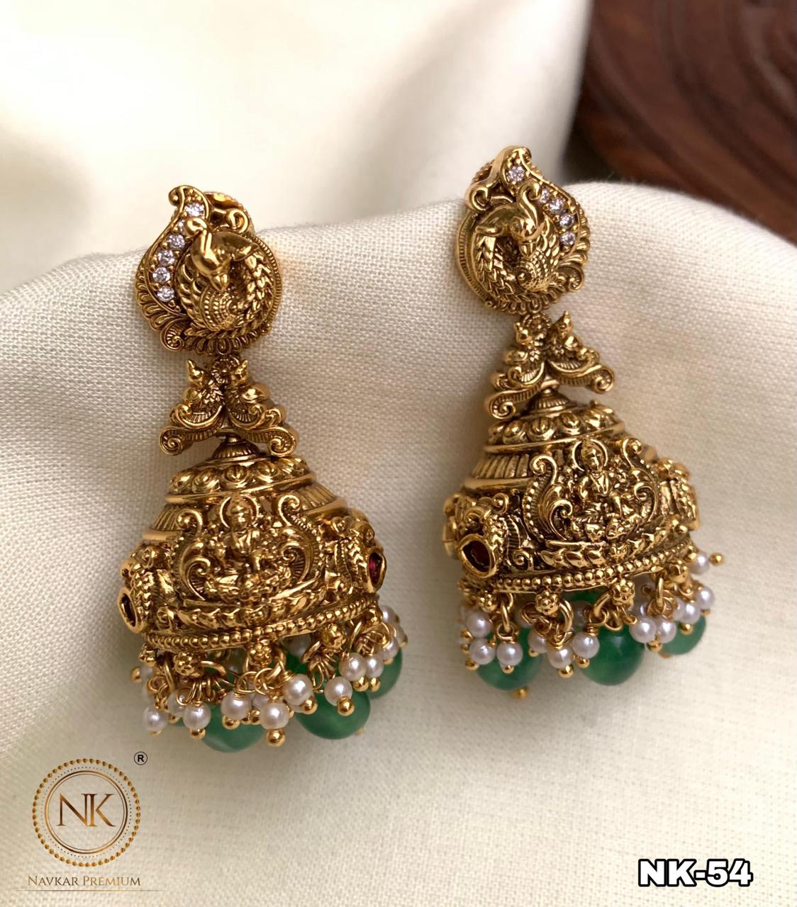 Premium antique finish intricate design jumkas