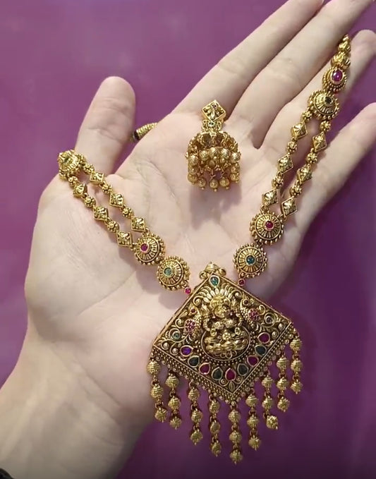 Premium antique finish Lakshmi layered necklace - limited stock