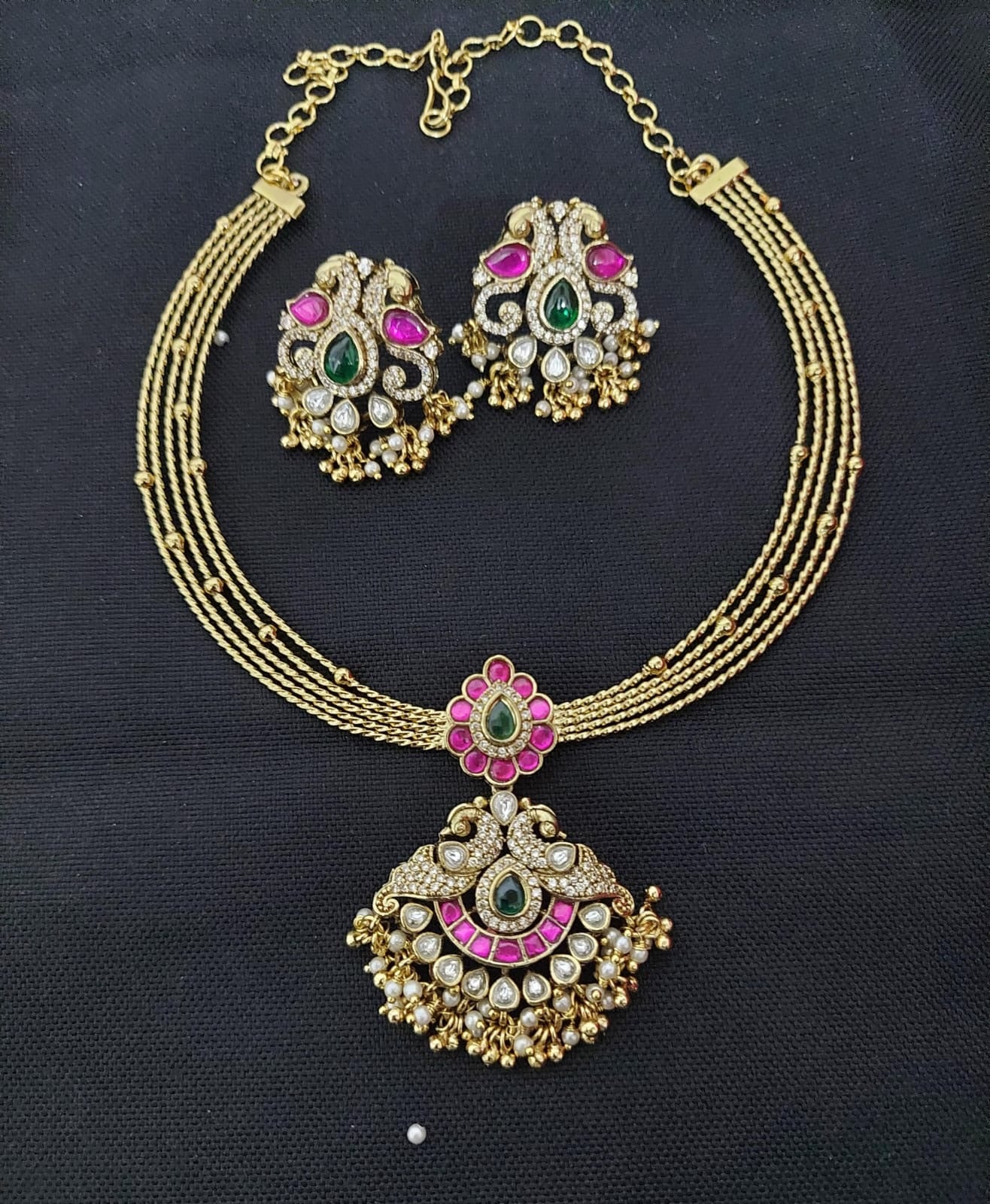 Premium jadau stone hasili necklace