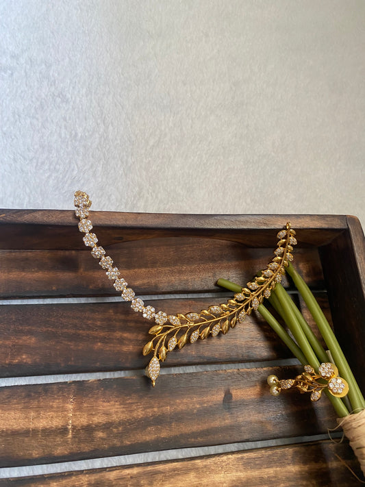 Premium Ad stone gold finish necklace