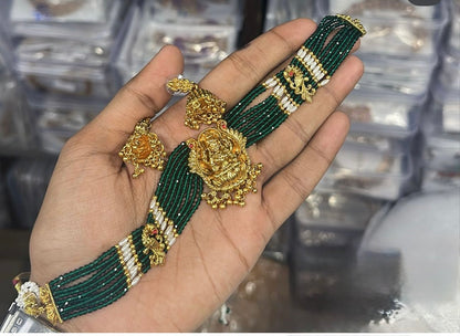 Premium onyx beads Lakshmi choker- elite buyers