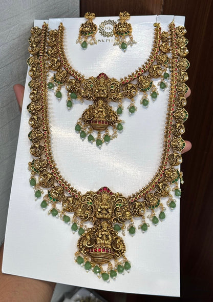 Premium antique finish luxury Lakshmi bridal set