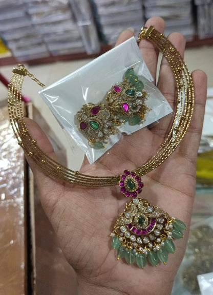 Premium jadau stone hasili necklace