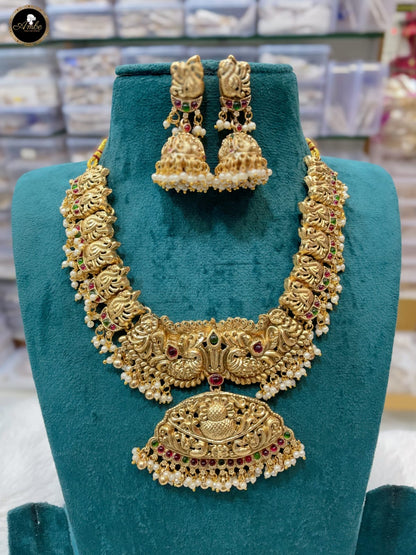 Premium antique finish peacock haram