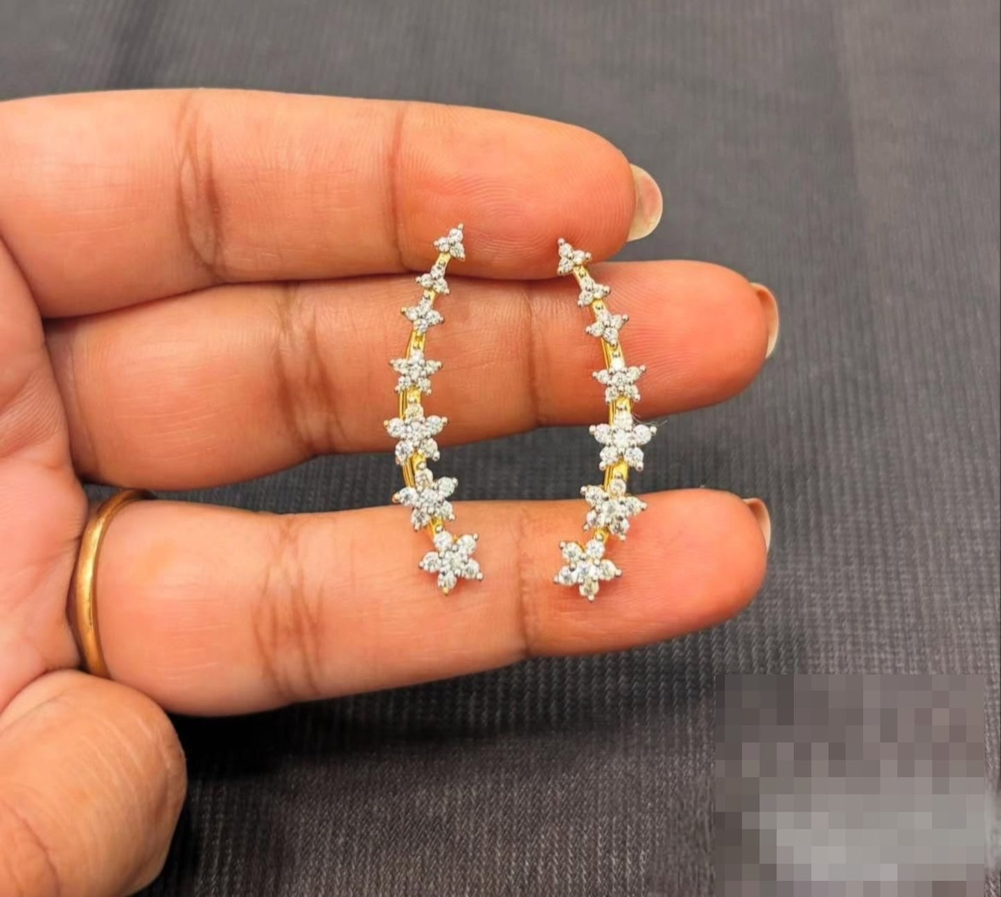 AD diamond ear cuffs