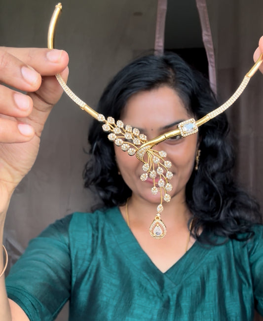 Premium peacock Ad stone necklace set