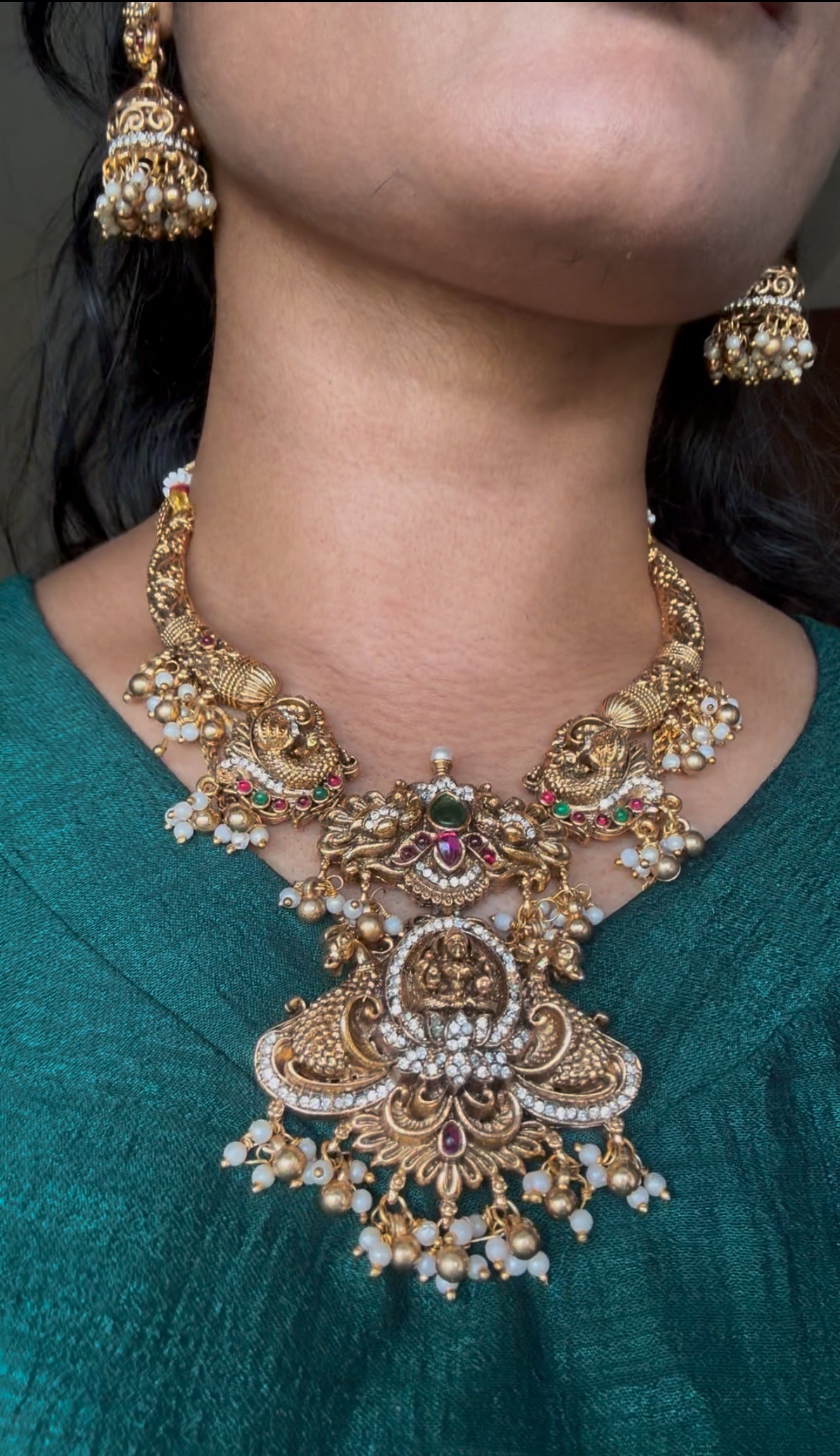 Premium bridal Lakshmi Nagas necklace set