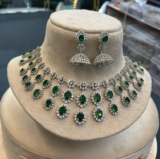 Premium Diamond Ad stone Bridal necklace