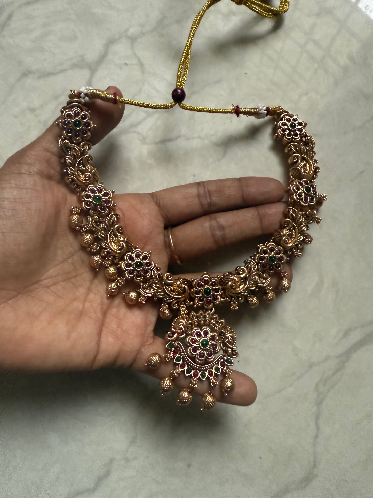 Premium peacock antique finish necklace