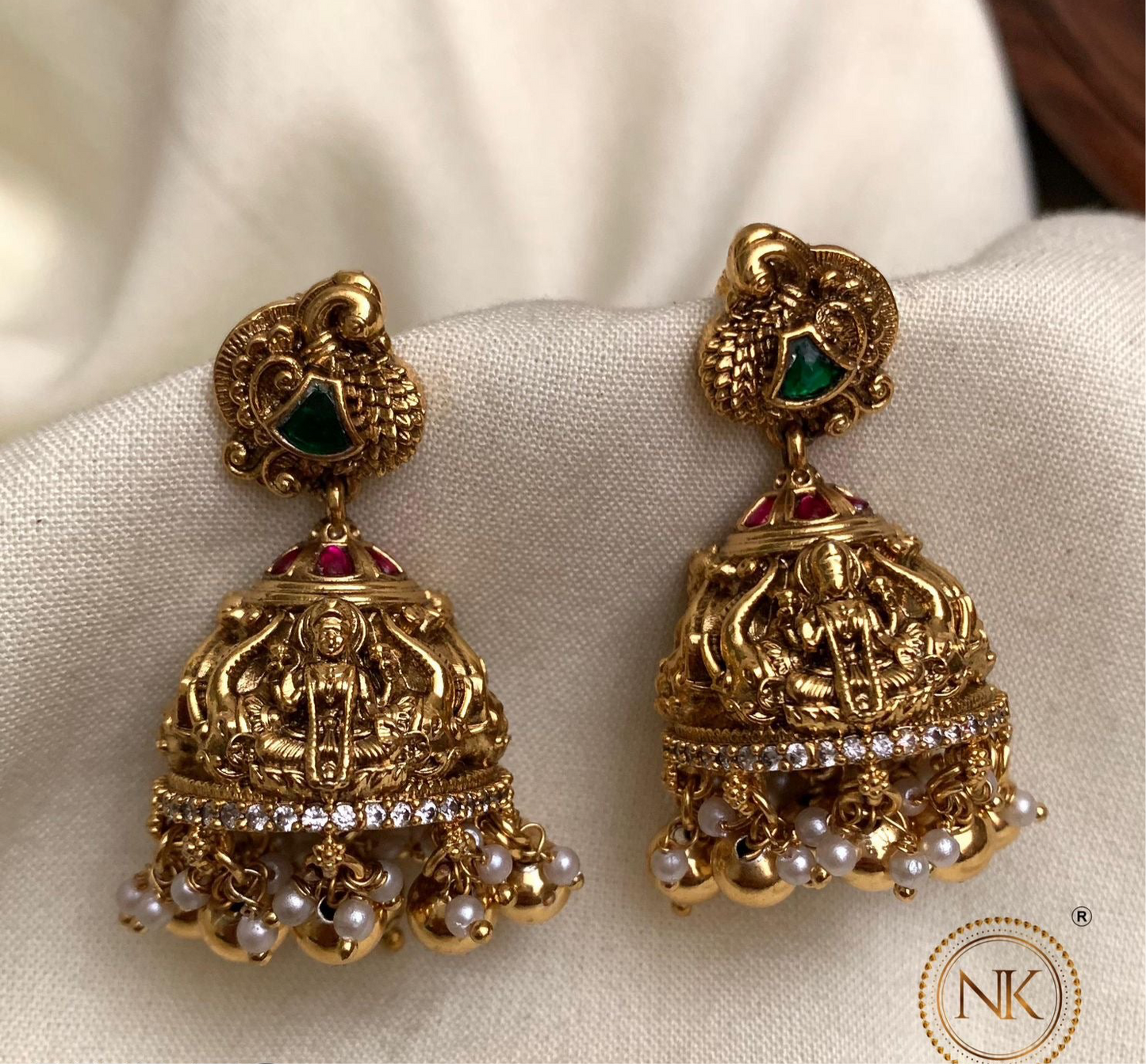 Premium gold replica 3D jhumkas