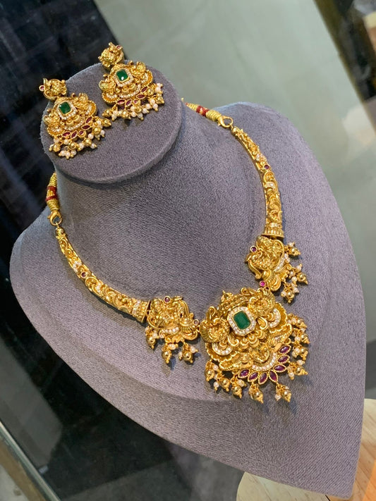 Premium kempstone Kanti necklace set