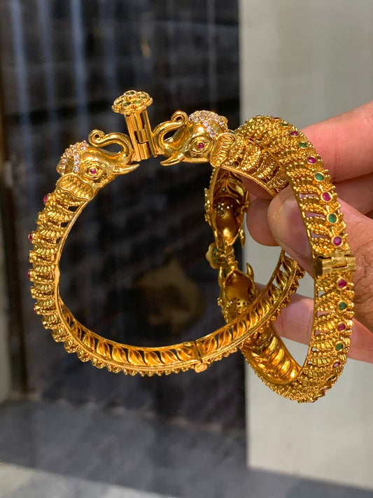 Premium temple elephant kada bangles