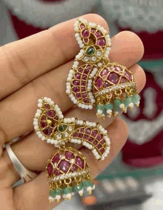 Premium kemp stone Jadau jumkas