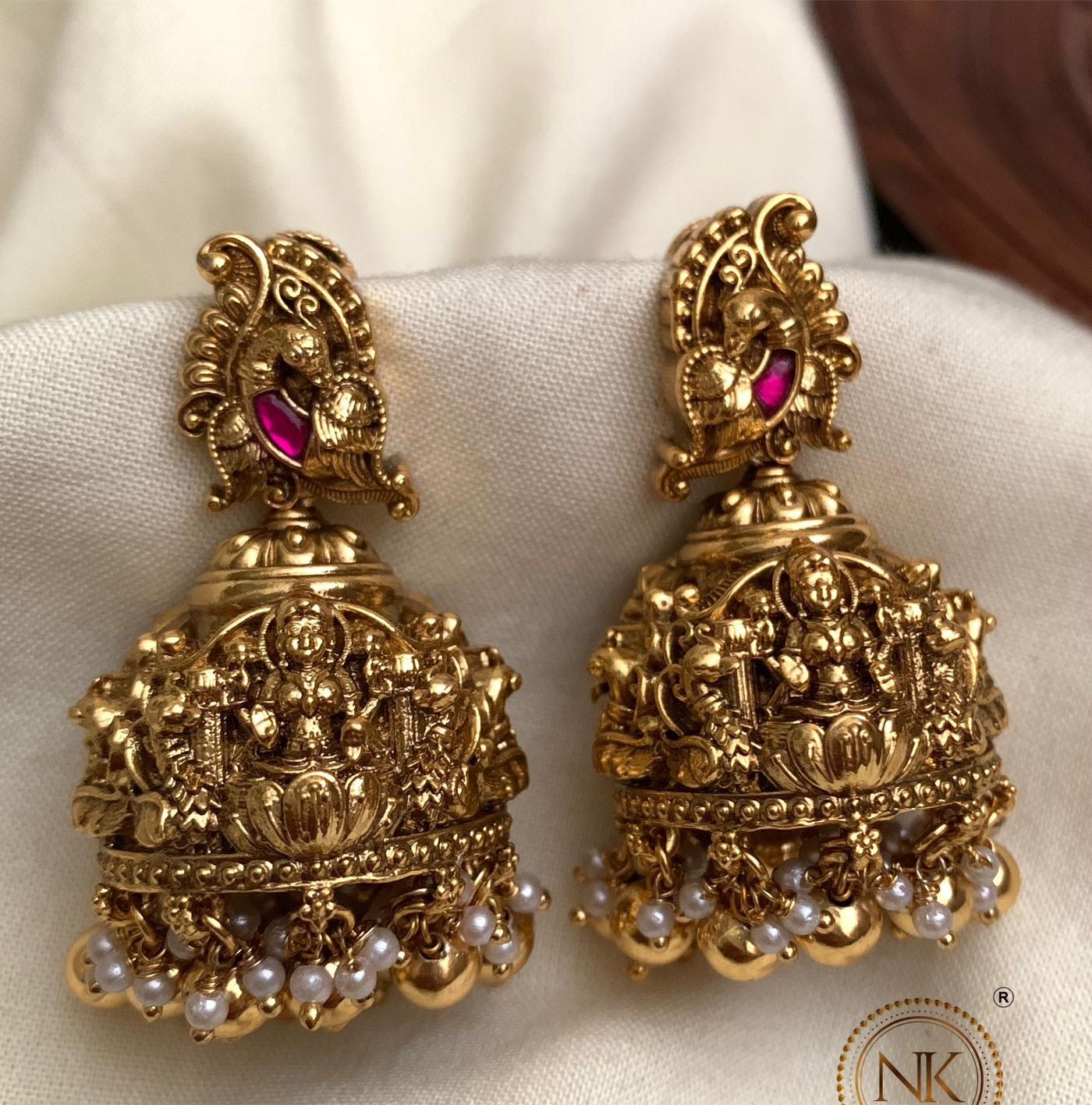 Premium gold replica 3D jhumkas