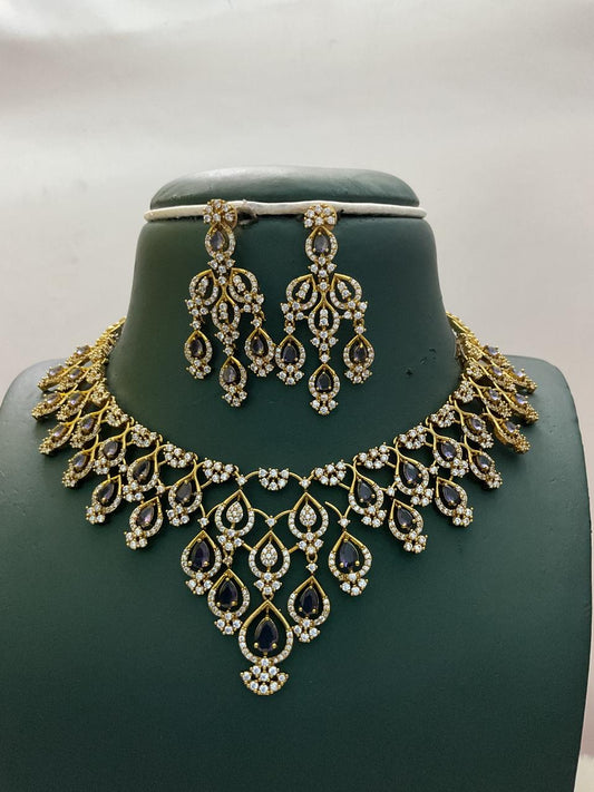 Premium bridal AD diamond necklace set