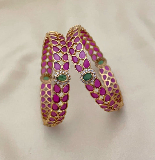 Premium AD Kundan stone bangles