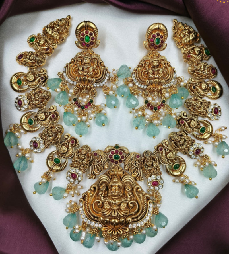 Majestic Lakshmi & Peacock Grand Necklace