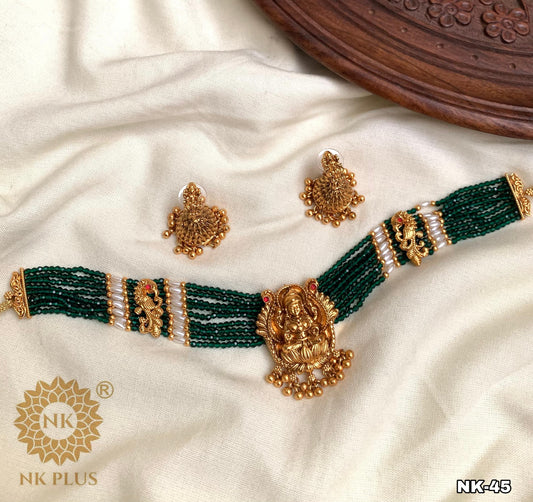 Premium onyx beads Lakshmi choker- elite buyers