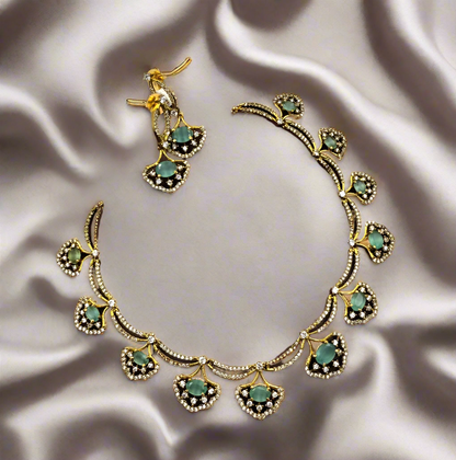 Premium victorian sea blue celebrity necklace