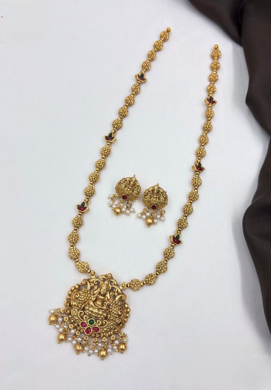 Premium gold finish Lakshmi haram