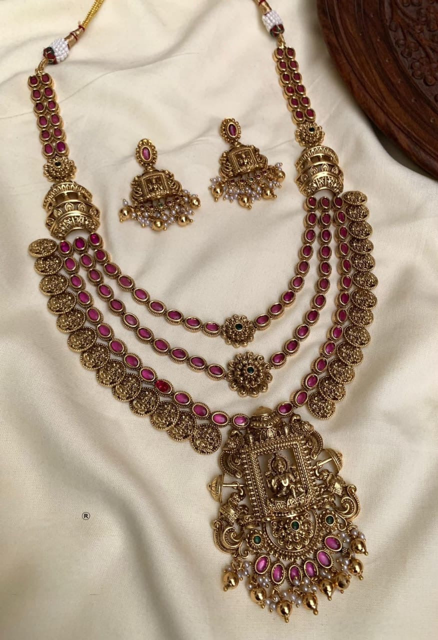 Premium 3 layer antique finish Lakshmi haram