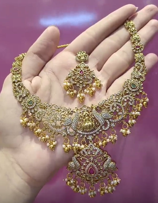 Premium AD stone diamond replica necklace