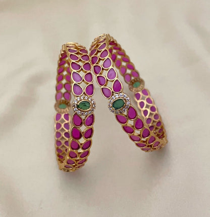 Premium AD Kundan stone bangles